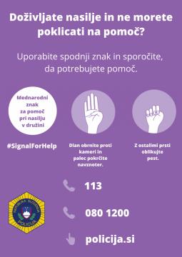 Uporabite spodnji znak in sporočite, da potrebujete pomoč.